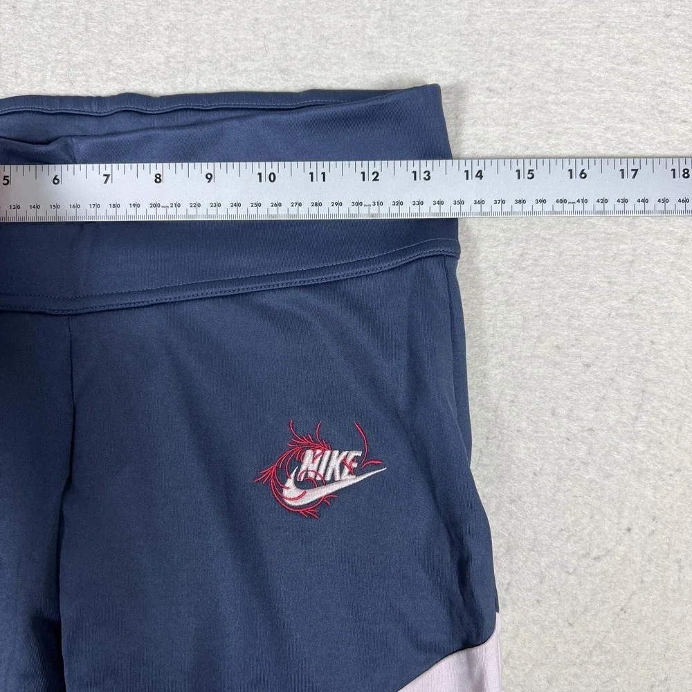 Nike Leggings Womens M‎ Blue Floral Colorblock Ankle Yoga Athletic 921644-471